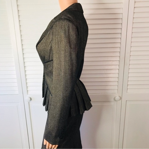 ⛔️SOLD⛔️BEBE Brown Lace Trim Skirt Suit Size 2 - Picture 5 of 9